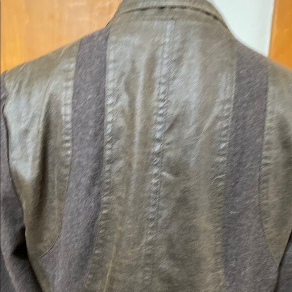 Ryu | Brown Asymmetrical Drape Zip Jacket Peplum Unique Distressed Mad Max - Picture 8 of 11